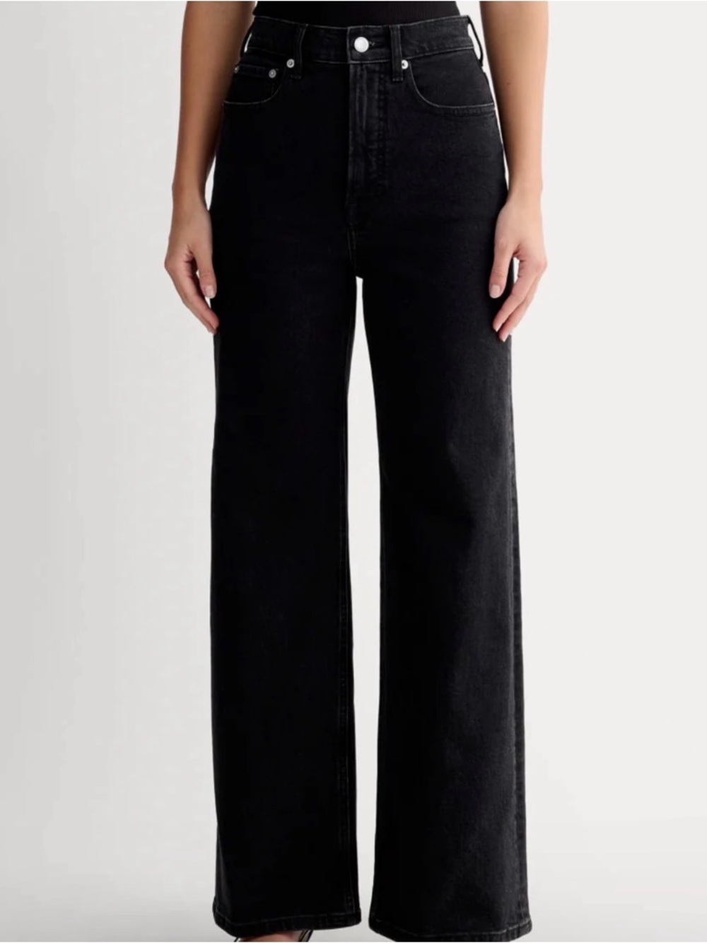Everlane The Way-High Sailor Jean Size 29 Black Wide Leg High Rise